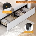 thumbnail image 6 of Twin Size Bed Frame with Storage Headboard, Upholstered Platform Bed With 2 Large Drawers,Twin Bed with Charging Station and LED Light,Esports-Style Bed,White, 6 of 9