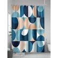 thumbnail image 5 of Shower Curtain Mid Century Geometric Shower Curtains for Bathroom, Waterproof Polyester Shower Curtain Set with Hooks, Small Stall Size 36" x 72" Abstract Modern Blue, 5 of 6