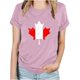 thumbnail image 1 of Camisetas de Manga Corta para Mujeres Canadá Día Hoja de Arce Impresión Básica de Verano Tee, Cuello Redondo Camiseta Casual, 1 of 3
