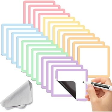 Mr. Pen- Dry Erase Magnets, 4”x4”, 24 Pack, Colorful Dry Erase Magnetic Labels