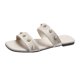 thumbnail image 2 of Sandalias planas con punta abierta y perlas para mujer, sandalias cómodas, informales, cómodas, para la playa Wmkox8yii  hj789, 2 of 8