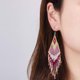 thumbnail image 4 of Pendientes de borla con cuentas estilo Boho - Pendientes colgantes de borla con cuentas hechos a mano, 4 of 5