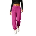 thumbnail image 6 of Women Sports Yoga Pants Summer High Slit Haren Pants Solid Loose Hippie Harem Wide Leg Pants Trousers, 6 of 6