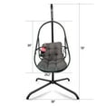 thumbnail image 2 of Swing Egg Chair with Stand Indoor Outdoor Wicker Rattan Patio Basket Hanging Chair with C Type bracket , with cushion and pillow,Patio Wicker folding Hanging Chair( Special construction cup holder, 2 of 9