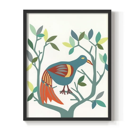 Whitty Bird II Framed Print in Black Solid Wood 8 x 10 Framed Print