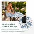 thumbnail image 4 of Round Outdoor Tablecloth with Umbrella Hole and Zipper, Haze Blue Palm Tree Tablecloth with Elastic Waterproof, Coastal Trees Summer Tropical Botanical Patio Table Covers for 31" - 35" Pool Tables, 4 of 9
