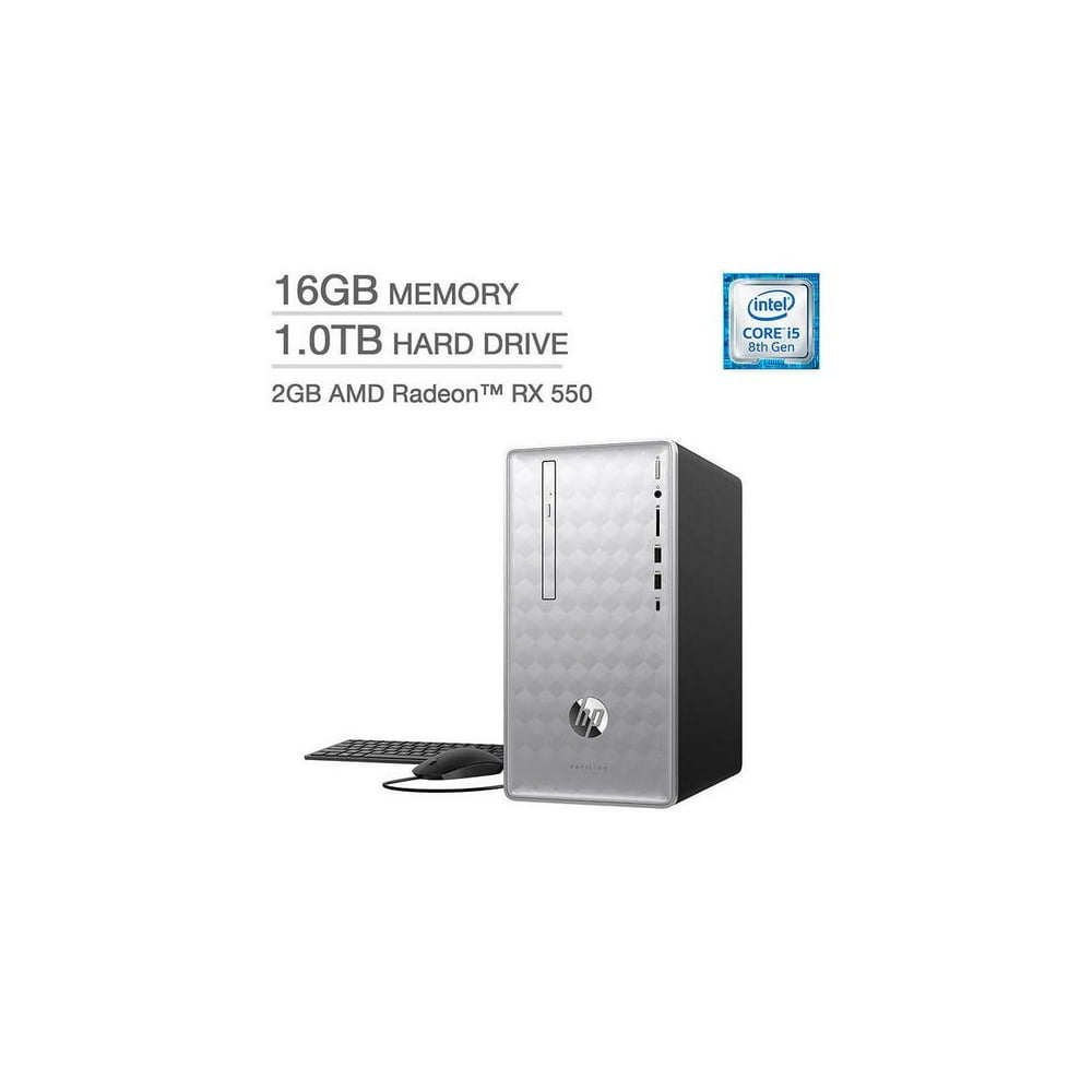 HP Pavilion 590-p0057c Desktop PC Computer 16GB Memory 1TB Hard Drive Radeon RX 550 - Walmart ...
