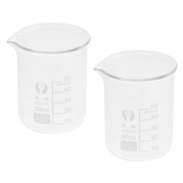 Vaso de Laboratorio 2x2PCS Vaso de Precipitados de Vidrio de Borosilicato Vaso de Medición de Escala 50ml Sunnimix Vaso de precipitados graduado de laboratorio
