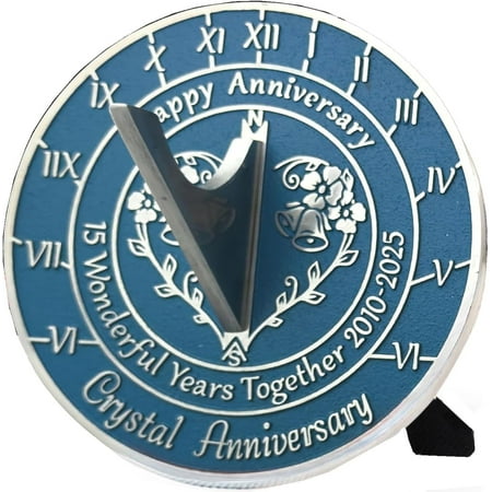 15th Crystal Wedding Anniversary 2025 Sundial Gift