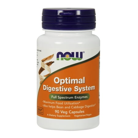 NOW Supplements, Optimal Digestive System, Full Spectrum Enzymes, 90 Veg (Best Natural Digestive Enzymes)