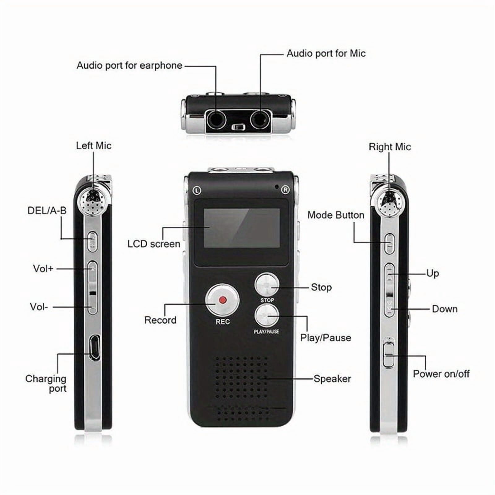 Paranormal Hunting Equipment Digital EVP Voice Activated Recorder USB US 8GB (Black)