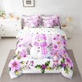 thumbnail image 2 of Homewish Kawaii Winter Snowman Bedding Comforter Set 7 Pieces for Kids, Christmas Flower Plant Full Bedding Set, Cute Cartoon Reversible Fitted Sheet Flat Sheet, Ultra Soft Bedroom Decor, 2 of 7