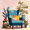 Blue Armchair, variant on Coastal Seascape Wildflowers Oil Canvas Print, Wall Art for Living Room Bedroom Kitchen Dining Room Office Home