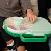 GoBe Kids Bento Style Lunch Box with Snack Spinner Flip - Divided Lunch Container with 6 Compartments, Sandwich Tray and Fruit Storage, For School Lunch and Travel