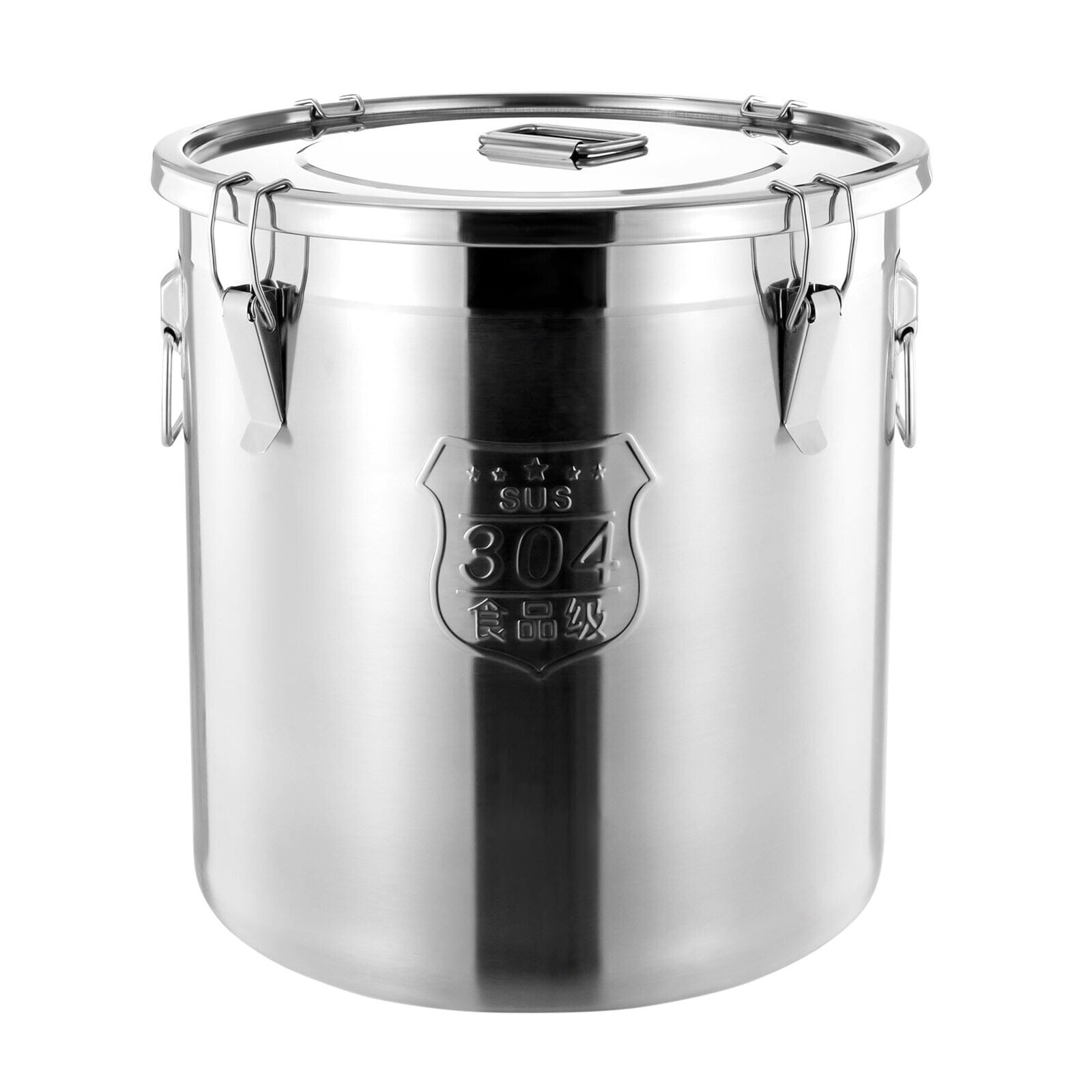 FETCOI Stainless Steel Food Storage Container Airtight Canister Storage Bucket 48 Liter