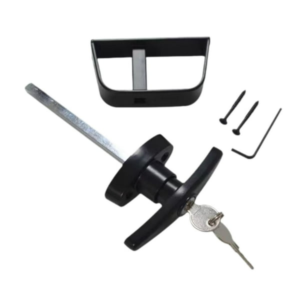 Juego de cerradura con manija en T para pestillo de puerta de cobertizo, accesorio con llaves, repuesto de hardware para Tallo de 139 cm