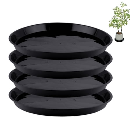 urorentea 4 Pack 20 inch Plastic Plant Saucers, Durable Plant Pot Trays, Plastic Large Flower Plant Pot Saucers Drip Tray for Indoors Outdoors