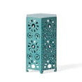 thumbnail image 2 of Marshall Outdoor 12-Inch Sunburst Iron Side Table, Crackle Teal, 2 of 8