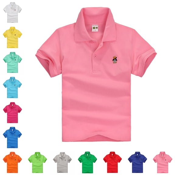 Boys Uniform Polo Short Sleeve Youth Polo Shirts for Boys Quick Dry Boys Performance Polo 3-4 Years