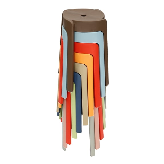 Assorted Color Stacking Stools, Stackable Stools for Kids and Adults, Backless Bar Stool, Flexible Seating Decorative Stools for Home, Office, Classrooms