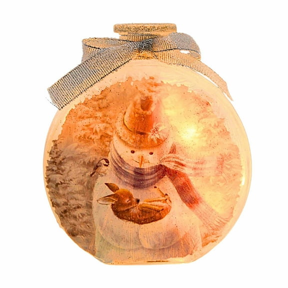 Stony Creek 4.50In Soft Winter Fawn Round Jar, Glass, Electric Pre-Lit Sas2217 Snowman