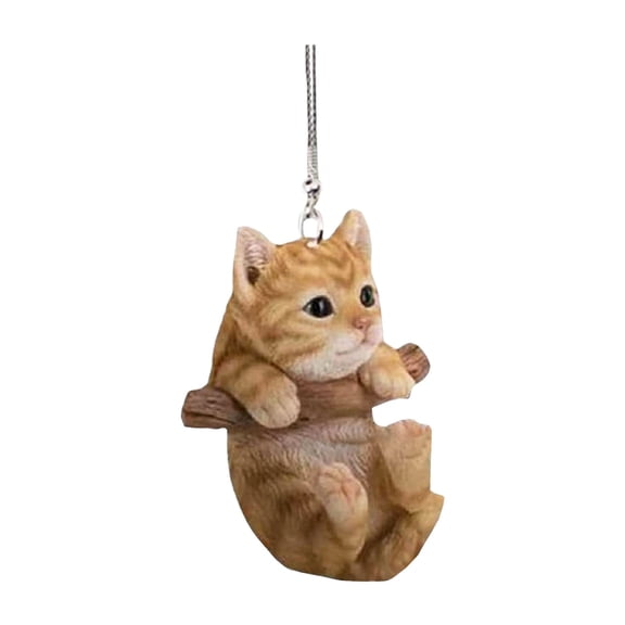 Kjfeif Cute Orange CatShaped Hanging Ornament, Multi Use Backpack Charm & Car Interior Pendant, Lightweight Resin Ornament, for Home Living Room CarDashboard Decor & Daily Gifting