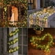 thumbnail image 5 of Luces De Cadena Guirnalda de luces solares de 2 m y 20 LED, hojas de arce artificiales de ratán verde, para decoración de exteriores, para jardín, boda, una sola pieza Rkxzt, 5 of 9