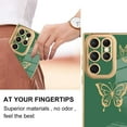 thumbnail image 5 of Designed for Samsung Galaxy S23 Ultra 5G Case Cute Butterflies Design for Women Girls,Luxury Plating Bumper Camera Lens Protection Cover for Galaxy S23 Ultra 5G -Green, 5 of 14