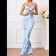 thumbnail image 4 of Vestido Maxi Bohemio de Verano para Mujer, con Estampado Floral, Tirantes Finos, Sin Mangas y Ajustado Tulipanes Blancos L, 4 of 8