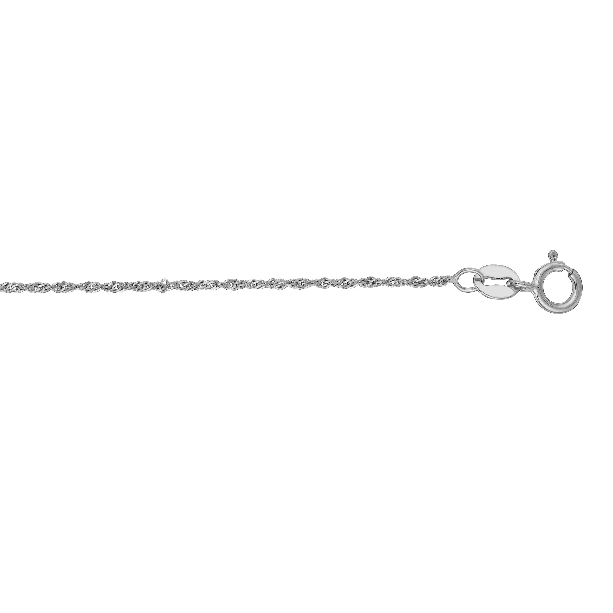 10k Solid Yellow or White Gold Singapore Pendant Chain Necklace (16, 18 and 20 Inches)