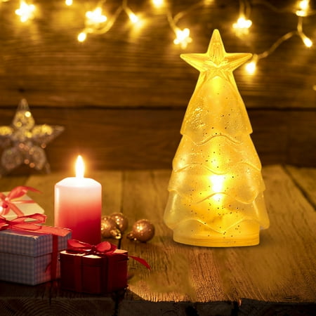 

Christmas Mini Christmas Tree Night Light Christmas Tree Shape Warm Yellow Light To Create A Warm Atmosphere Suitable For Living Room Bedroom And Bathroom