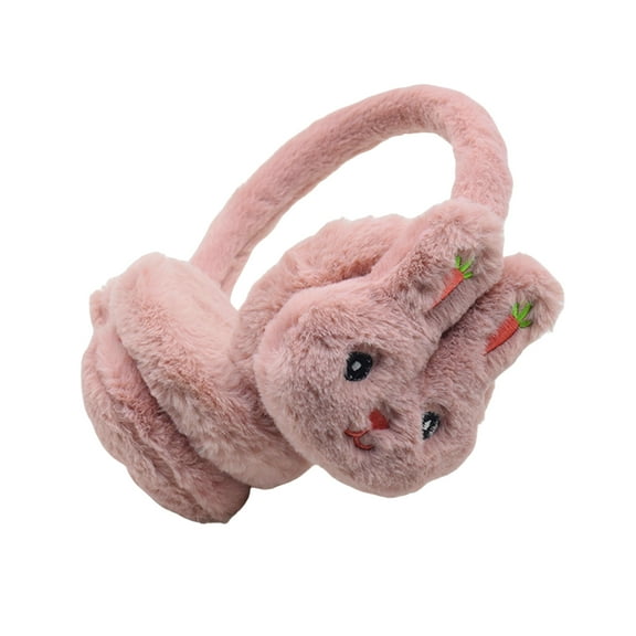 HUANLEDASH Winter Cute Rabbit Shape Earmuffs Girls Cute Solid Color Warm Earmuffs Outdoor Ear Warmer Soft Earflap Furry Ear Covers