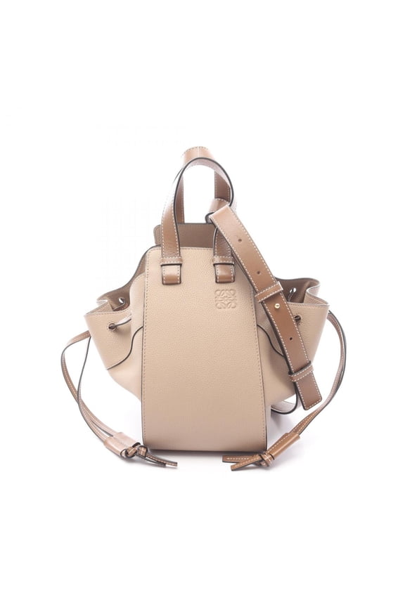 Pre-Owned Loewe Hammock Drawstring Small Shoulder Bag/Handbag, Leather, Women's, Beige