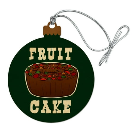 Fruit Cake Wood Christmas Tree Holiday Ornament