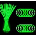 thumbnail image 1 of Pulseras Glow Sticks, 200 unidades, verdes, para fiestas, 1 of 5