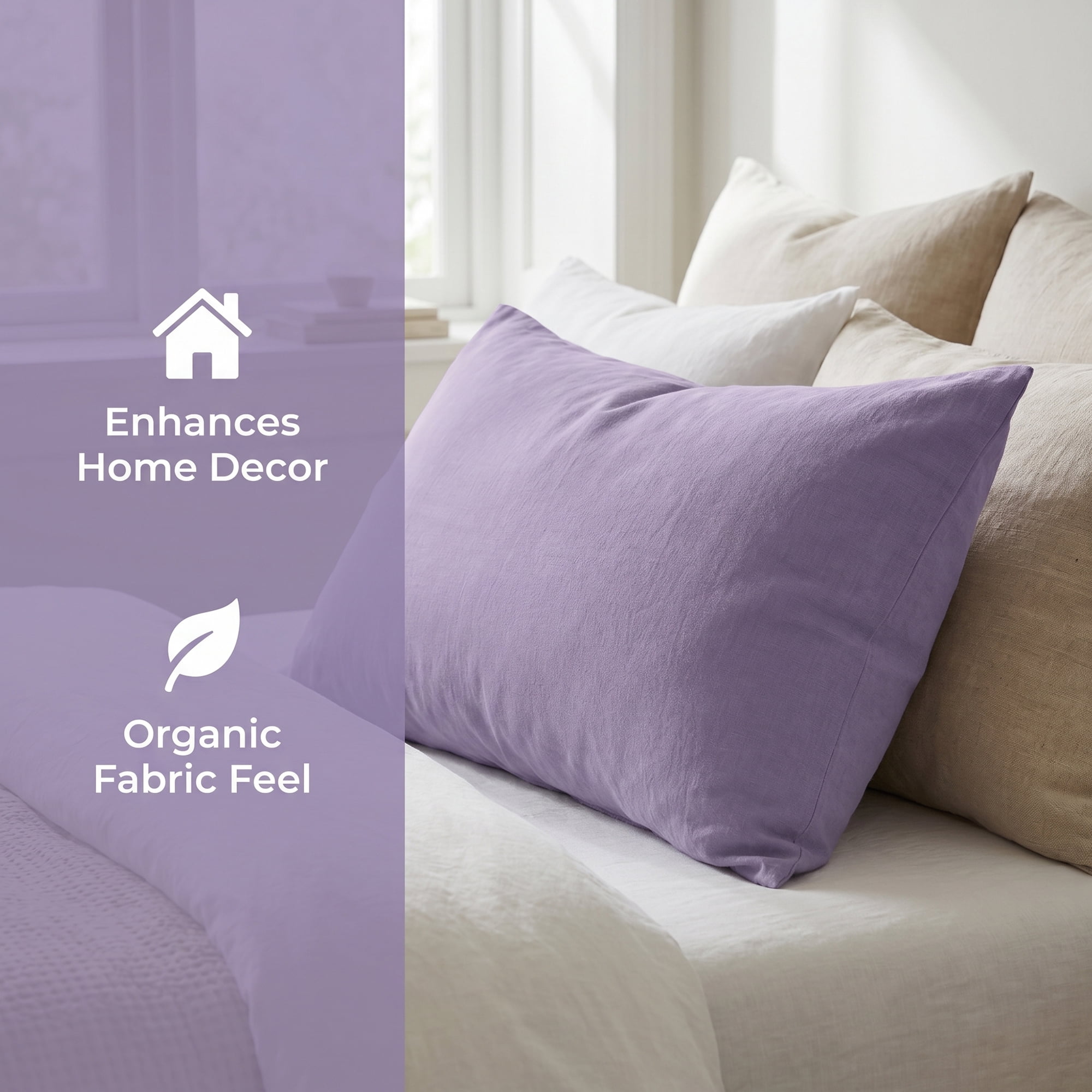 Unique Bargains Cotton Envelope Closure Pillowcase 2 Pack Wrinkle Resistant Bedding Purple