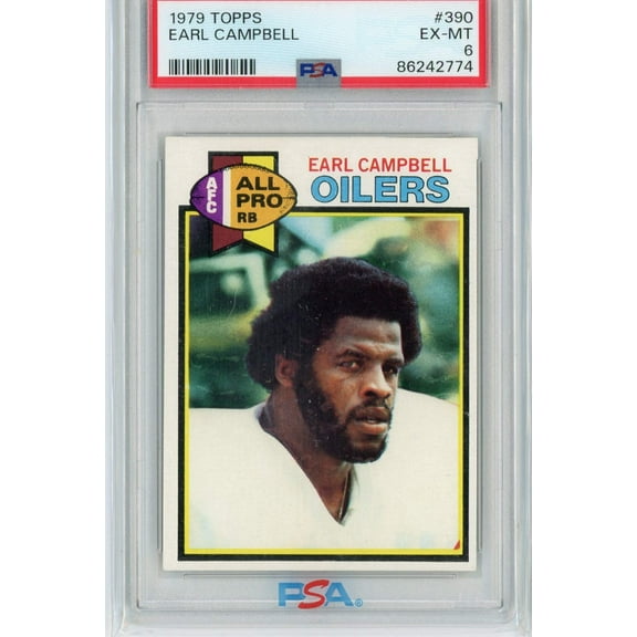 Graded 1979 Topps Earl Campbell #390 Rookie RC Football Card PSA 6 EX-MT