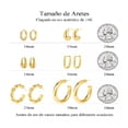 thumbnail image 2 of 6 Pares Aretes De Oro 14k Mujer Arracadas Huggies Moda dorado, 2 of 5