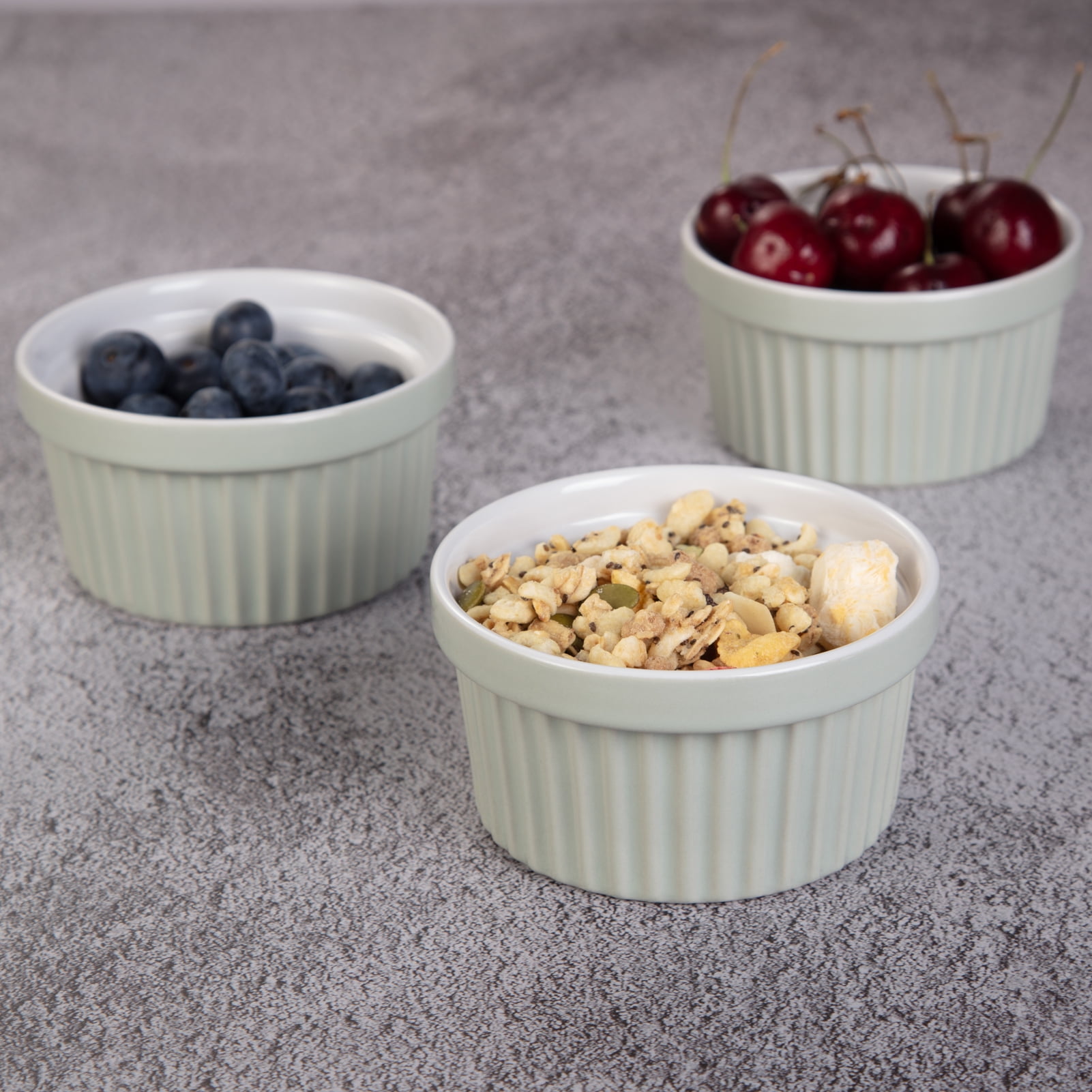 Coolmee 8 oz Ramekins Bowls, Set of 8, Porcelain Dipping Sauce Bowls