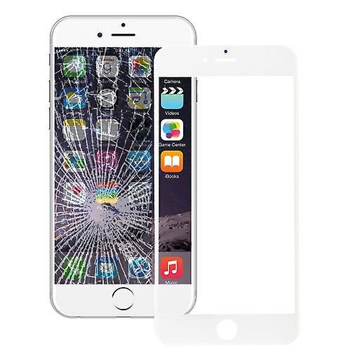 (White)Front Screen Outer Glass Lens with Front LCD Screen Bezel Frame & OCA Optically Clear Adhesive for iPhone 6 Plus