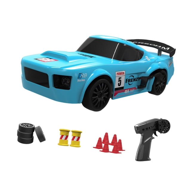 Coche de control remoto a escala 1:24, modelo de coche de deriva, recargable, juguete deportivo de deriva. Azul