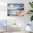 thumbnail image 2 of Designart "Tropical Escape at Green Beach II" Extra Large Coastal Framed Wall Art - Coastal Green Coastal Tropical Bedroom Framed Canvas Wall Art, 2 of 7
