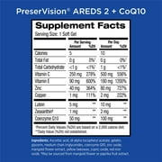 PreserVision AREDS 2 Eye Vitamins with CoQ10 for Heart Health, Lutein, Zeaxanthin, Vitamin C & E, Zinc, Copper, 100 Softgels