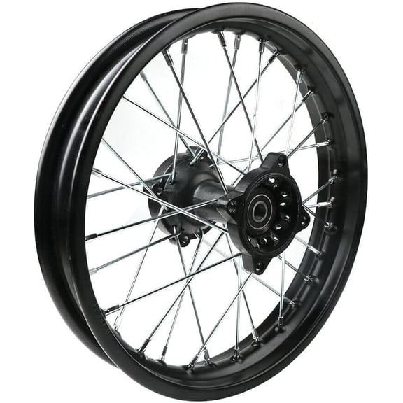 Steel Rear Rim Wheel Disk Brake Apollo SSR 50cc 125cc 150cc XR CRF DB17 Dirt Pit Bike Chinese Made Dirt Bikes 12mm 15mm Axle Shaft (14 inch 12mm Axle, Black)