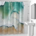 thumbnail image 4 of Ocean Beach Fabric Shower Curtain Wave Sand Green Washable Shower Curtains for Bathroom, Waterproof Bath Curtain with Hooks Home Decor 72x84in, 4 of 8