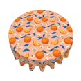 thumbnail image 3 of XMXT Waterproof Table Cloth, Juicy Orange Print Polyester Round Tablecloth for Dining Party Decor, 60 inches, 3 of 8