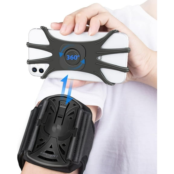 Running Phone Holder Armband for Phone, Detachable & 360°Rotated Sports Armband with Key Pocket