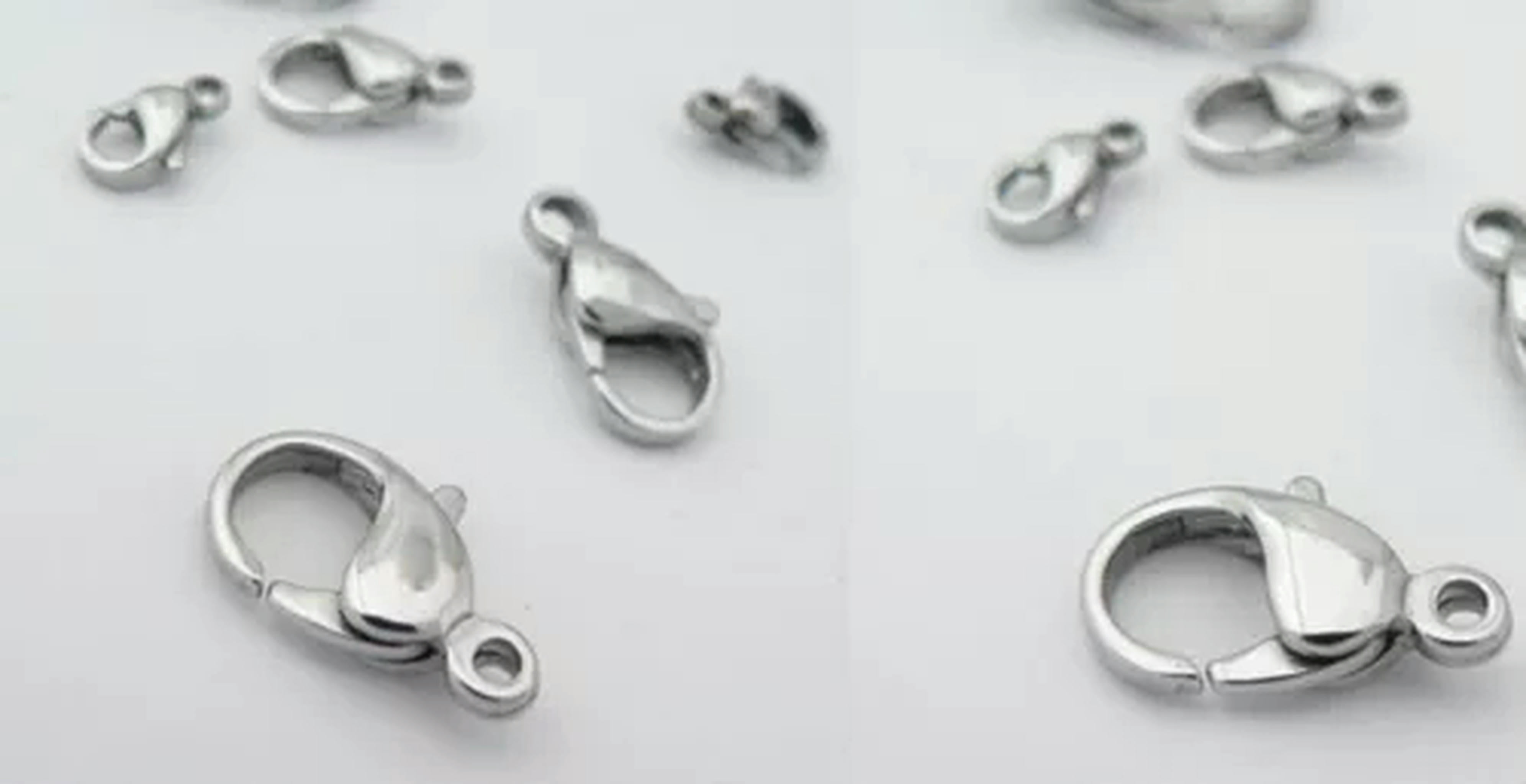 HOOUN wholesale 100pcs/ 500pcs Stainless steel lobster clasps & Hooks jewelry finding-10mm-500pcs