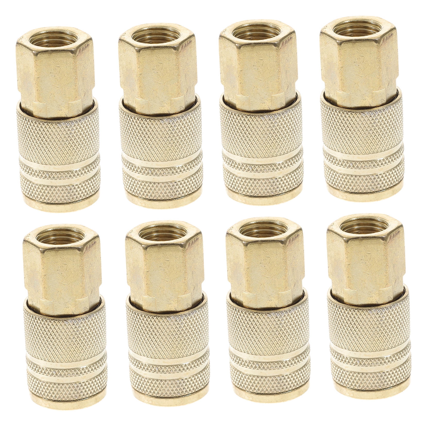 ROMANSENTIAL quick connector coupler Air Hose Fitting Golden Durable Construction 10pcs