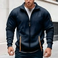 thumbnail image 2 of Men's Zip Up Pullover Jacket Lightweight Athletic Top For Gym Running Workout Casual Streetwear, 2 of 6